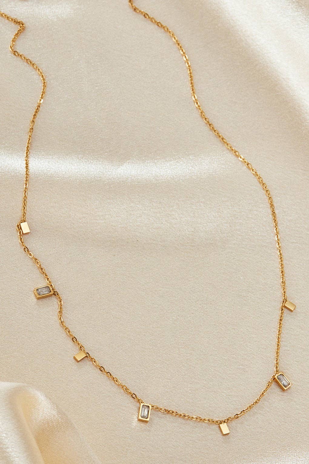 18K Gold Plated Waterproof Stainless Steel Chain Necklace - 7766