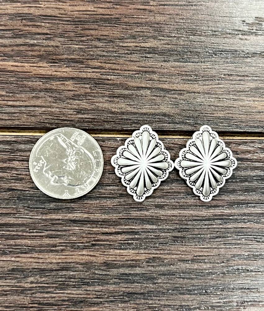 1" Brass Concho Stud Earrings