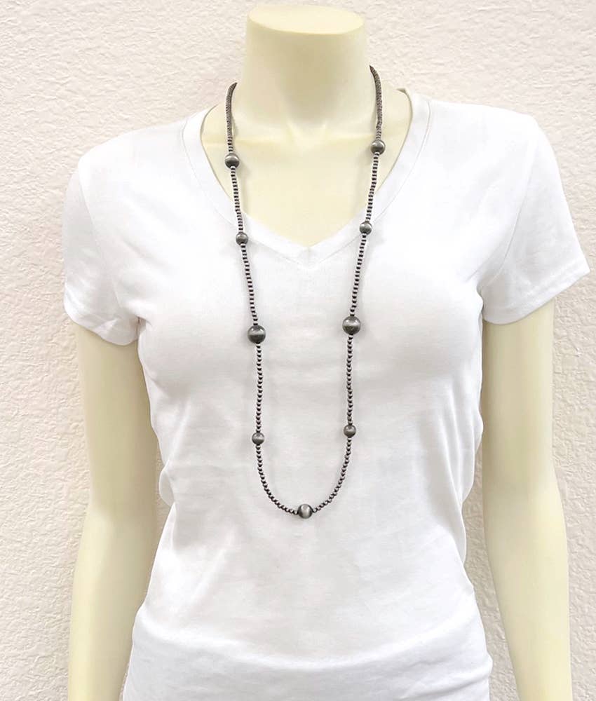 Handmade 34" Navajo Bead Necklace