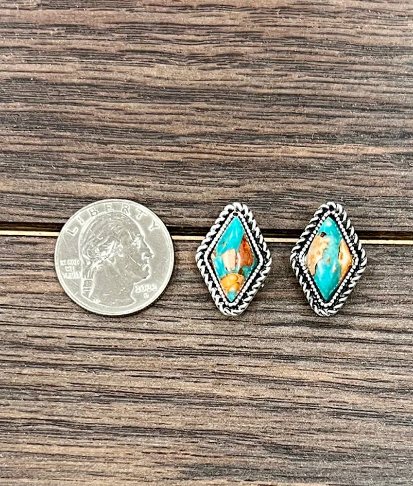 16mm Diamond Gemstone Stud Earrings