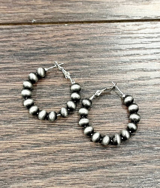 1" Handmade 6mm Navajo Hoop Earrings