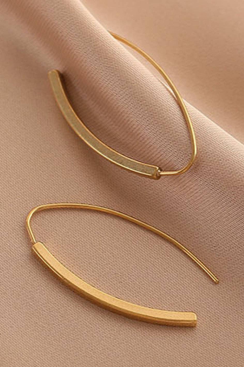 18K Gold PVD Plated Stainless Steel Threader Earrings - 7196
