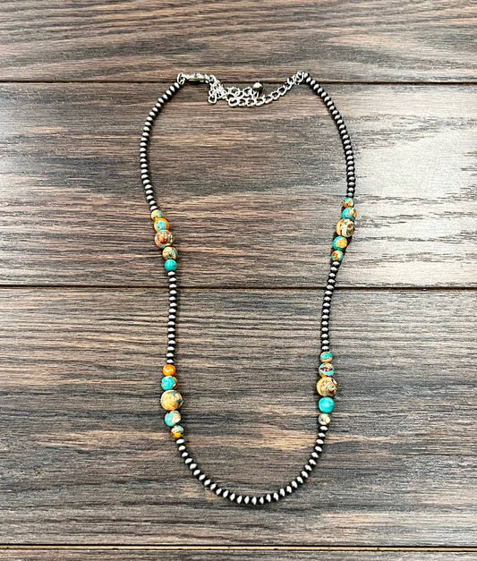 22" Handmade Navajo Gemstone Necklace