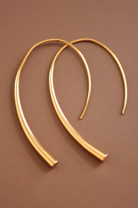 18K Gold Plated Waterproof Stainless Steel Hoop Earrings - 7063