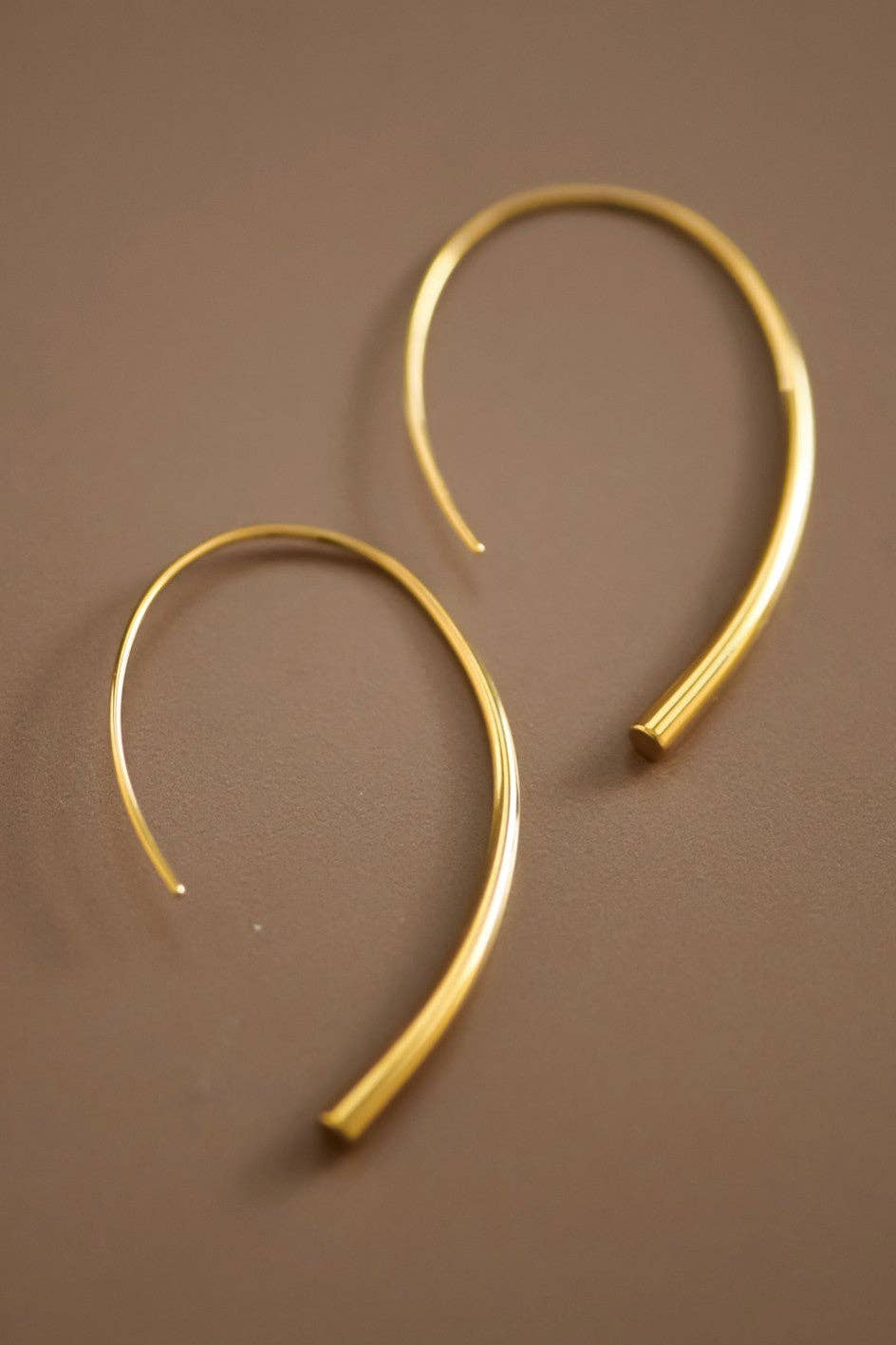 18K Gold Plated Waterproof Stainless Steel Hoop Earrings - 7063