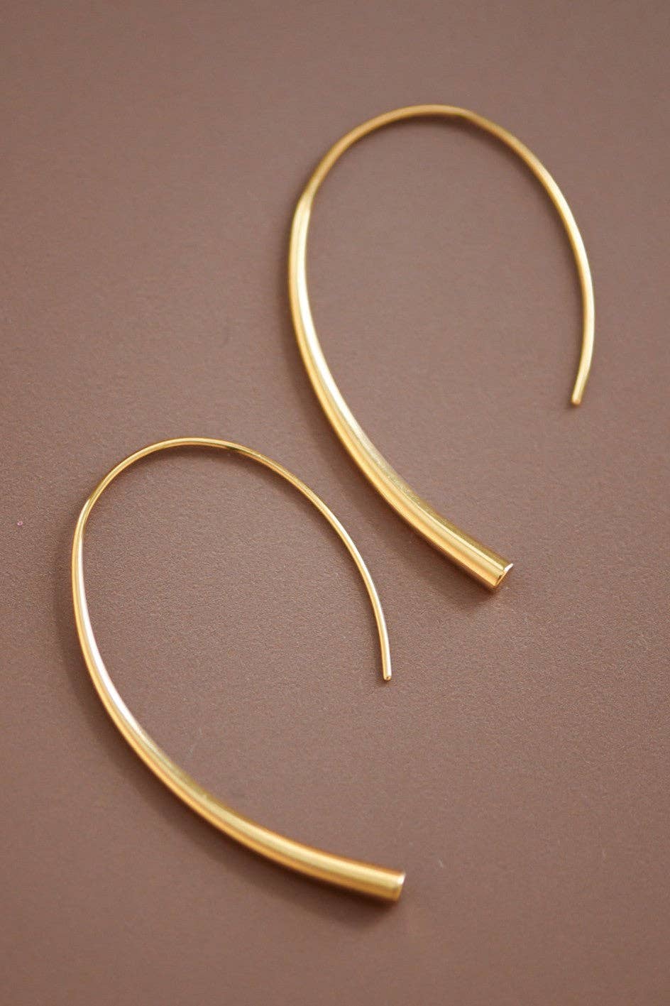 18K Gold Plated Waterproof Stainless Steel Hoop Earrings - 7063