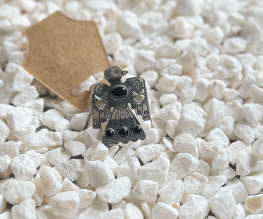 Genuine Navajo Adjustable Black Onyx Ring
