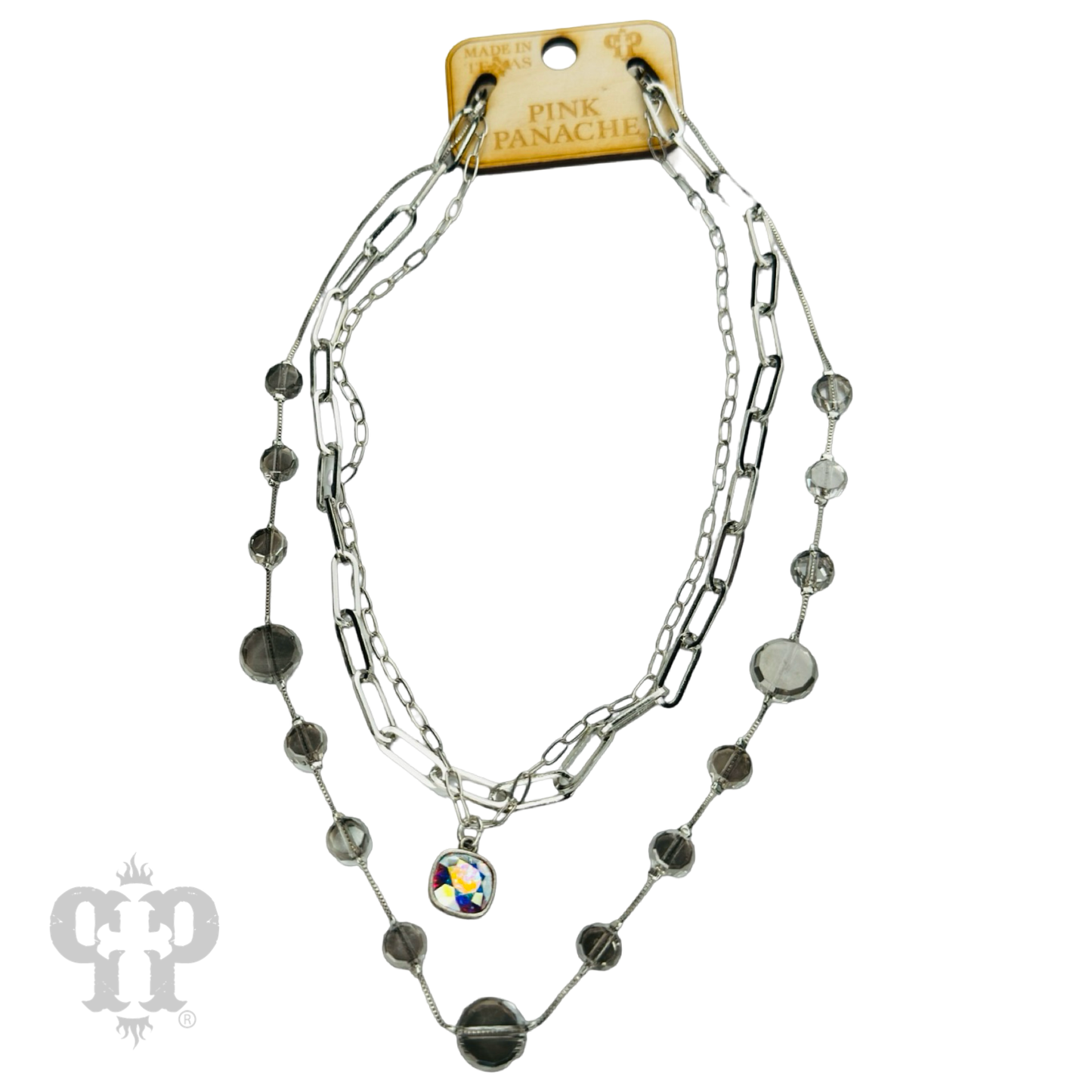 Bead and chain necklace