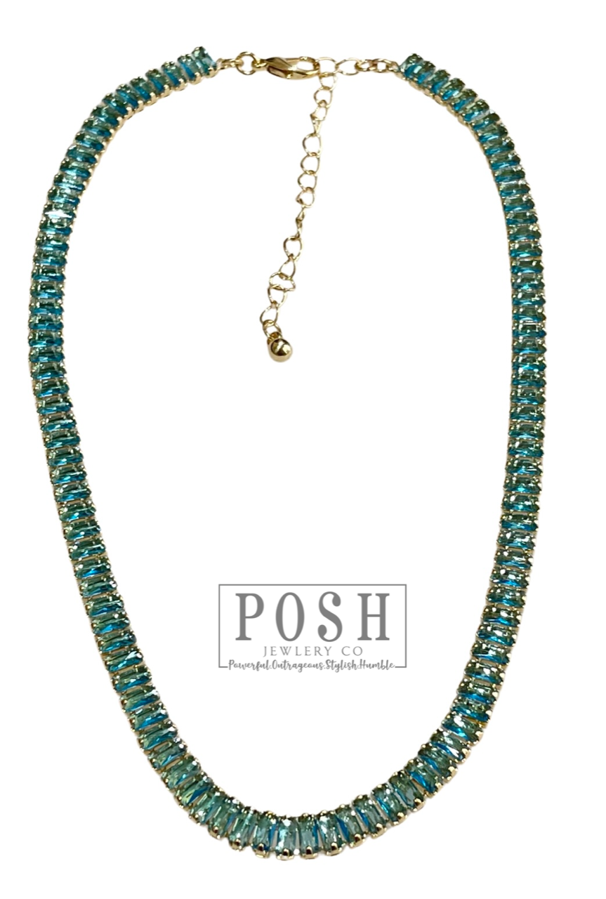 Rhinestone tennis necklace
