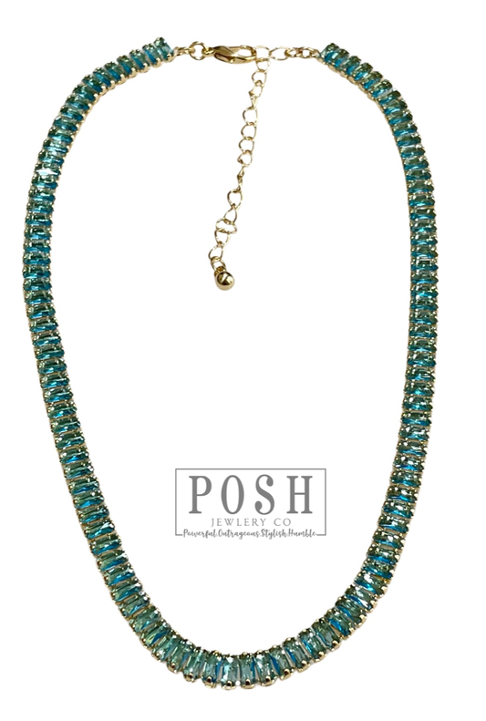 Rhinestone tennis necklace