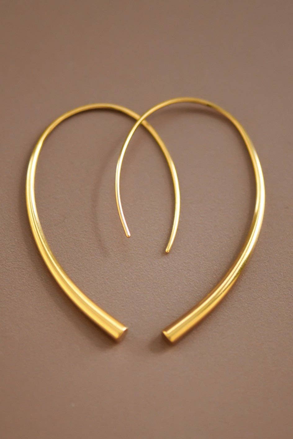 18K Gold Plated Waterproof Stainless Steel Hoop Earrings - 7063