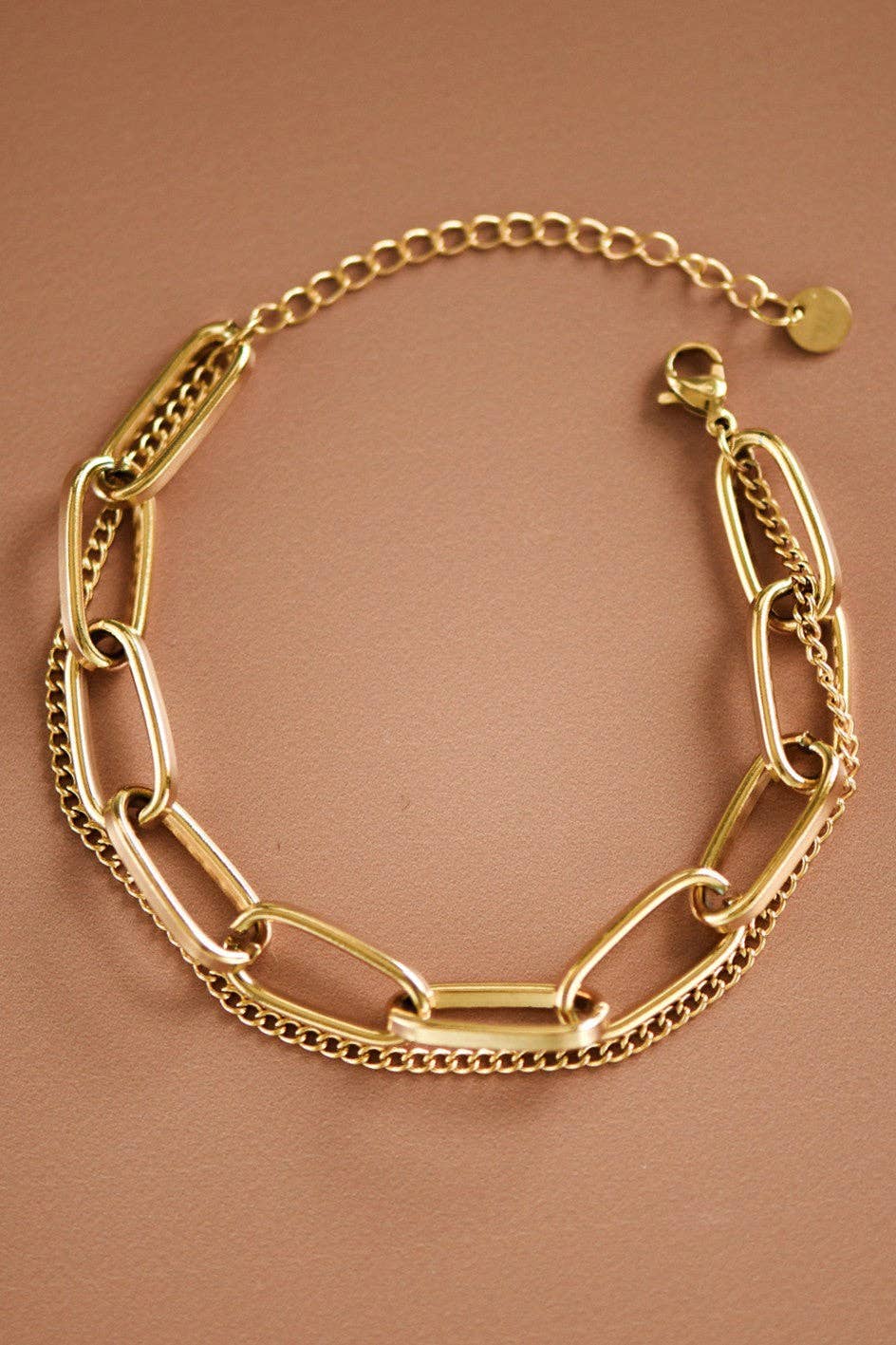 18K Gold Plated Waterproof Stainless Steel Chain Bracelet - 6878