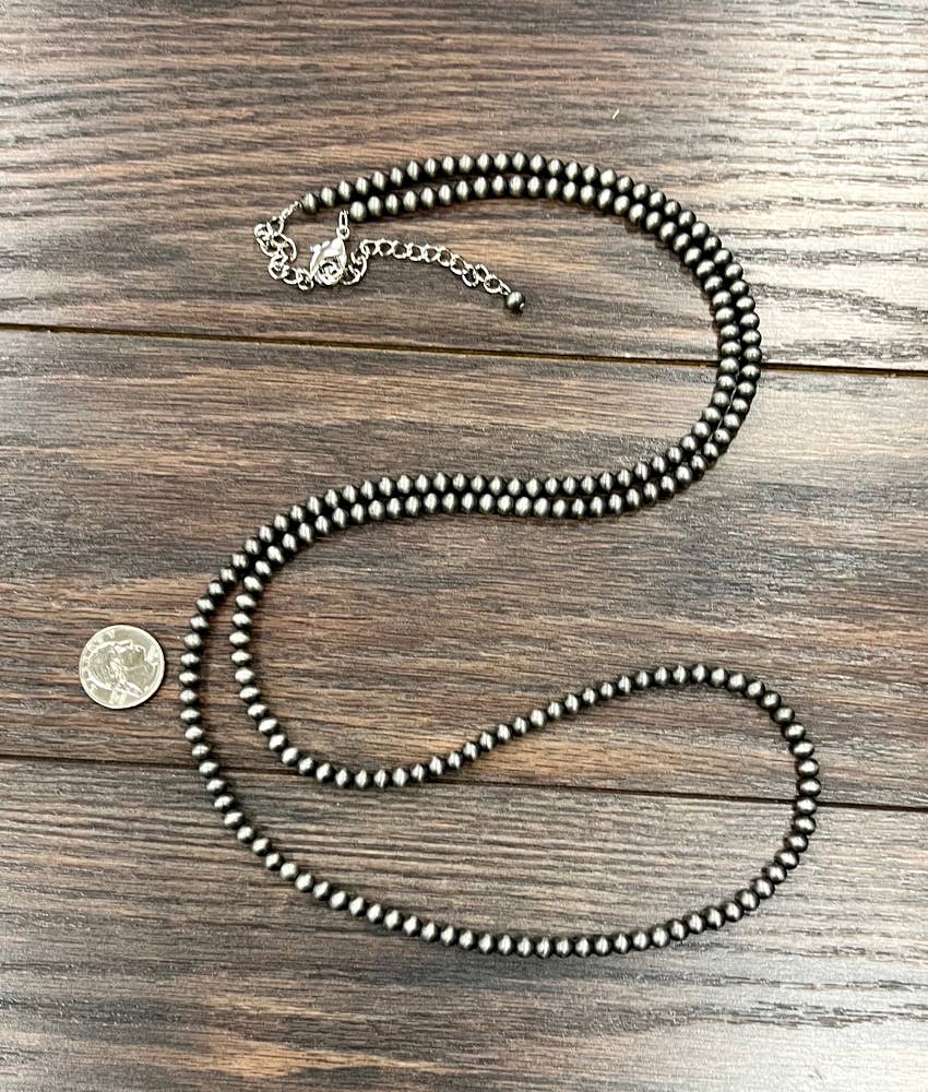 46" Handmade 6mm Navajo Bead Necklace