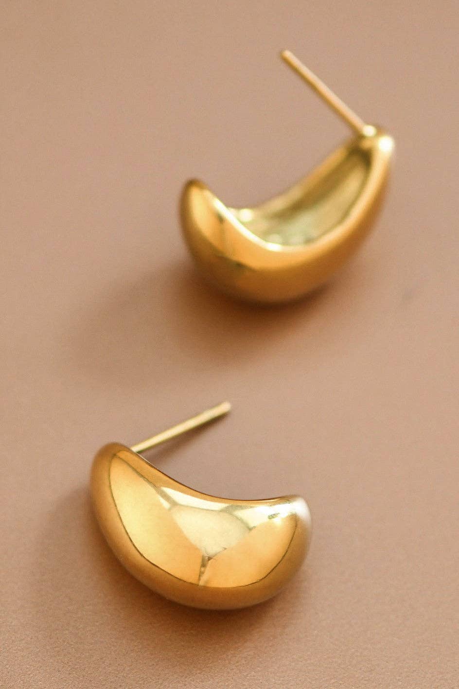 18K Gold Plated Waterproof Stainless Steel Stud Earrings - 7492