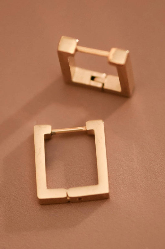 18K Gold Plated Waterproof Stainless Steel Hoop Earrings
