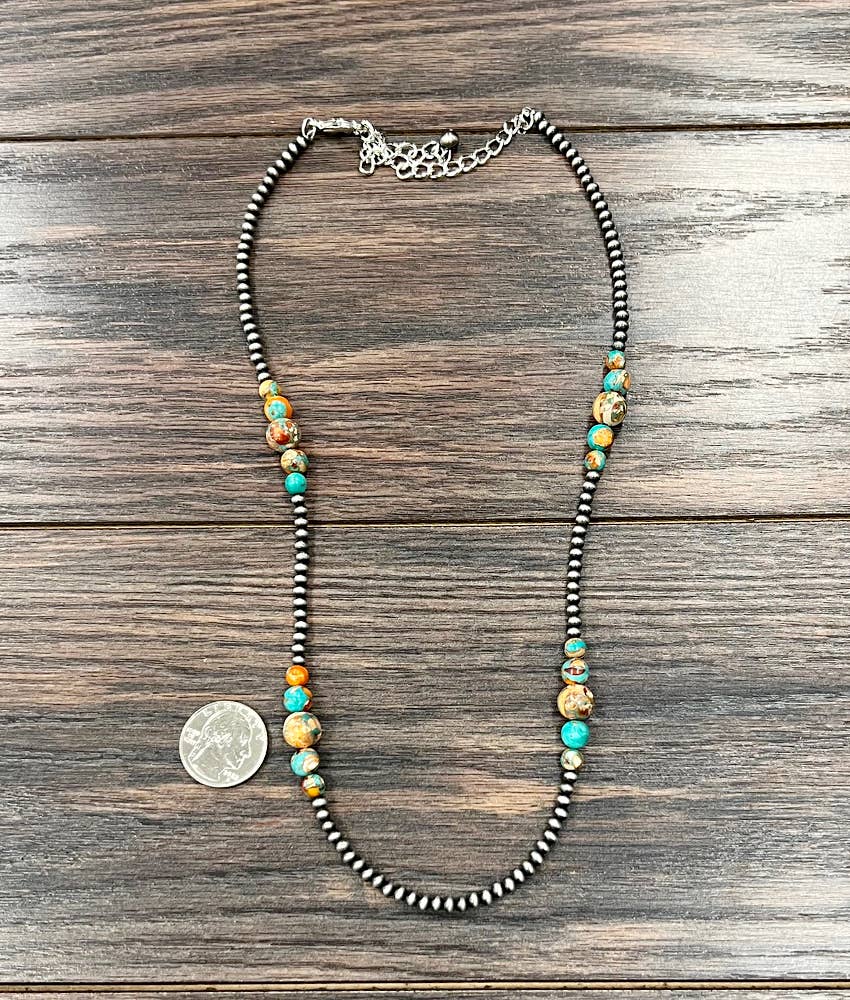 22" Handmade Navajo Gemstone Necklace
