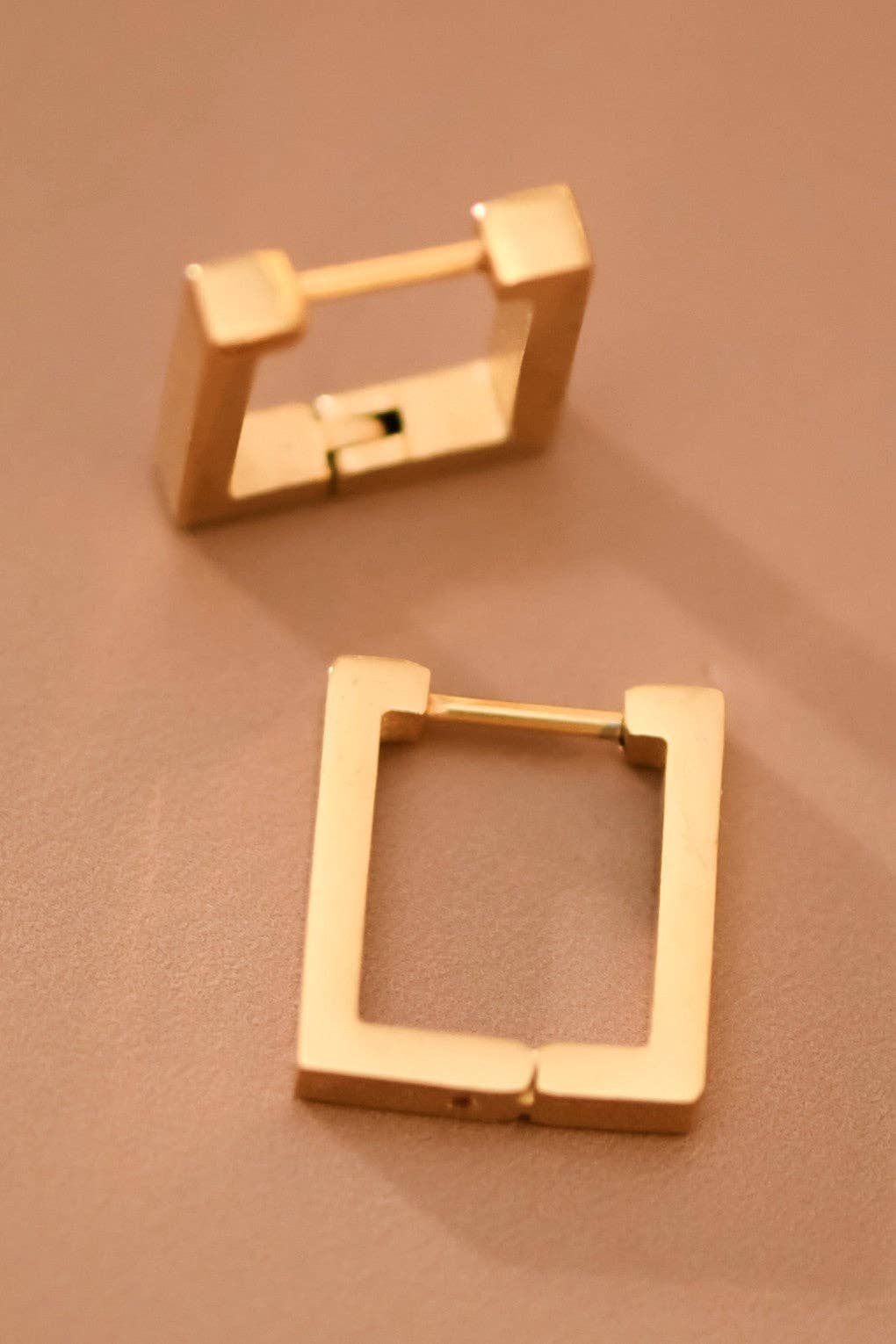 18K Gold Plated Waterproof Stainless Steel Hoop Earrings